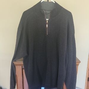 Tommy Bahama Men's Black/Charcoal 1/4 Zip Reversible Sweater XL